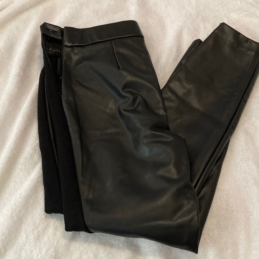 NWOT Petite Talbots Black Faux Leather Pants